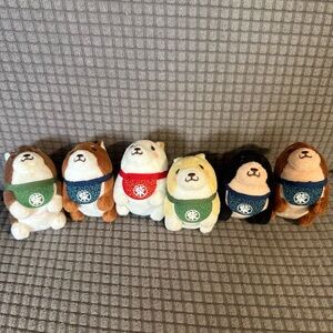 Chuken Mochi Shiba Standing Plush Collection Set Of 6 Pieces 3”inch Bundle Set